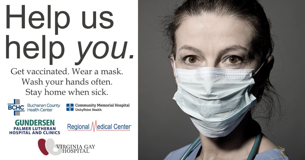 Get vaccinated and wear a mask image