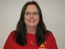 Joanna Reiter, image on female in red shirt