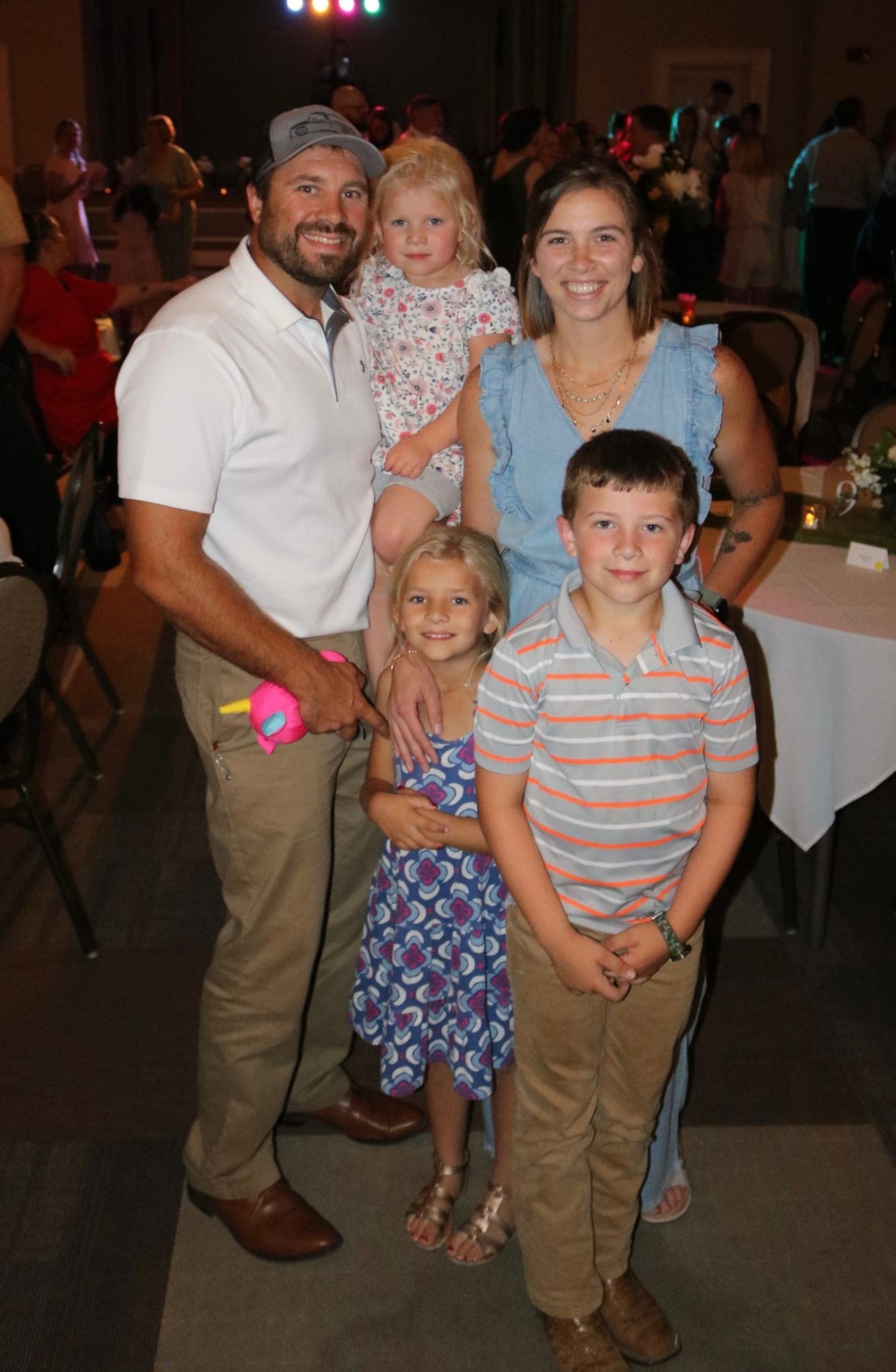 Lindsey Morehouse and family, family with parents and three children